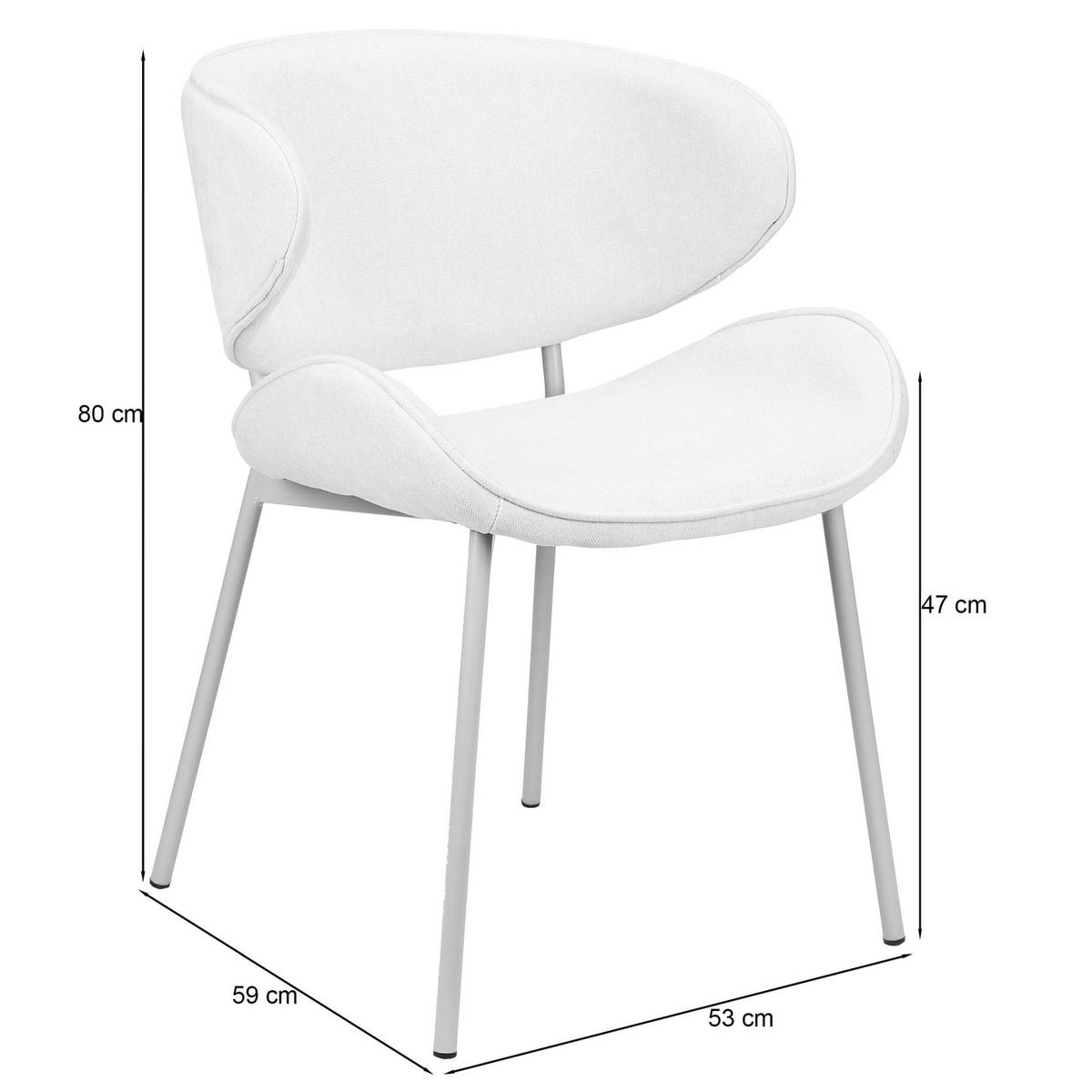 POLSTERSTUHL Pretically Creme - Beige/Creme, Textil/Metall (53/80/59cm) - Selsey