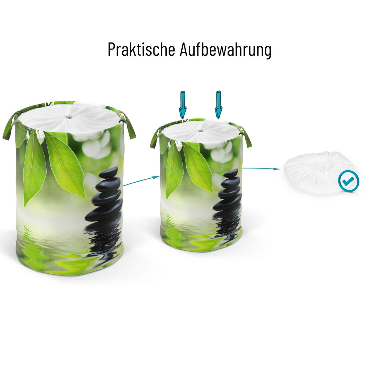 WÄSCHEKORB Harmony - Grün, Textil (37/55/55cm) - Sanilo