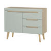 SIDEBOARD Pistazie grün, Eiche, skandinavisch 107 cm, Kommode mit Soft-Close - Eichefarben/Pastellgrün, Holz/Holzwerkstoff (107/83/40cm) - Furn.Design