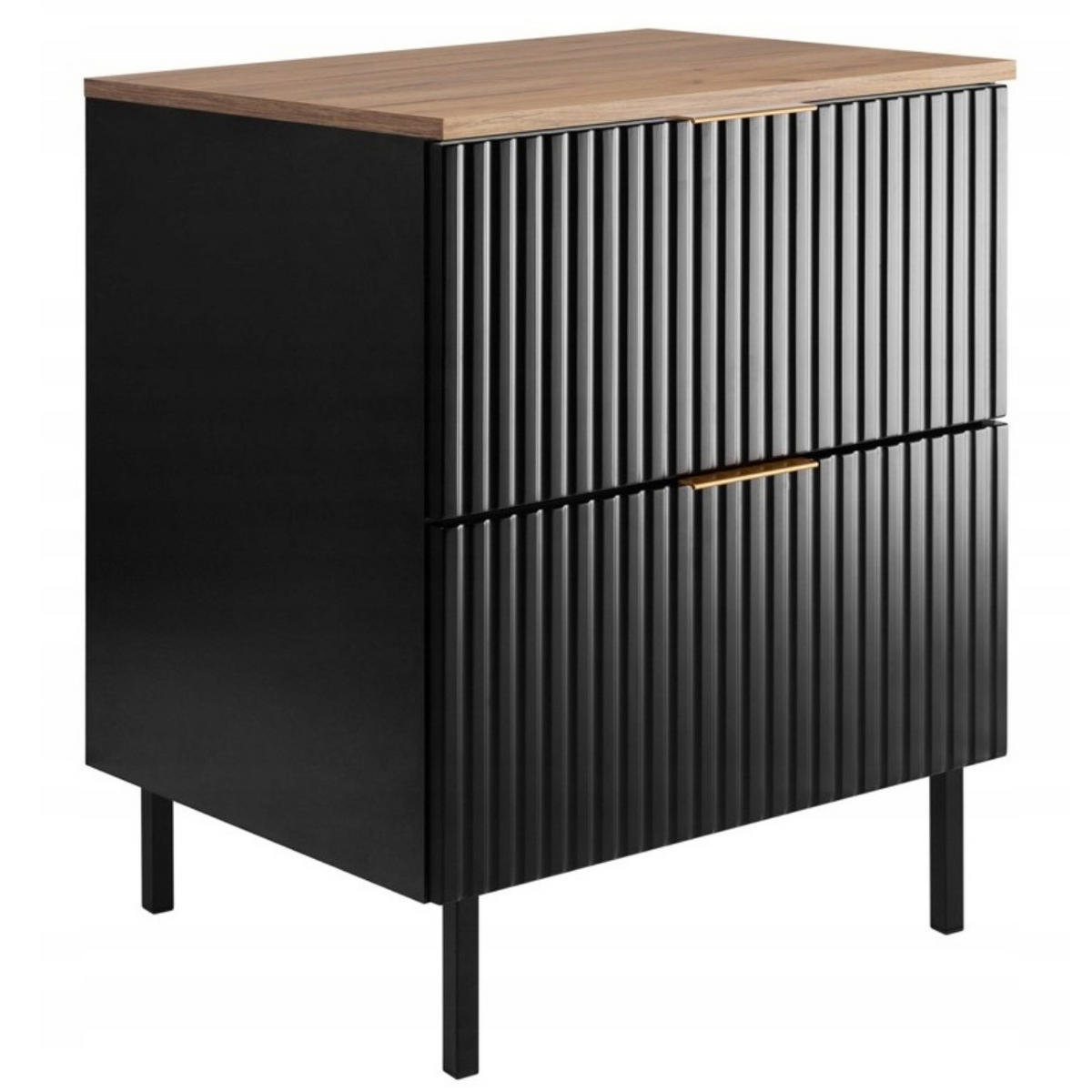 WASCHBECKUNTERSCHRANK FLOW + Platte Schwarz matt 60/57/46 cm - Schwarz, Holzwerkstoff (60/57/46cm) - Rodan