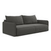 3-SITZER SOFA mit Schlaffunktion Samt Stoff Grau - Dunkelgrau/Schwarz, Kunststoff/Textil (216/86/105cm) - LaMiaSofa