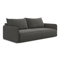 3-SITZER SOFA mit Schlaffunktion Samt Stoff Grau - Dunkelgrau/Schwarz, Kunststoff/Textil (216/86/105cm) - LaMiaSofa