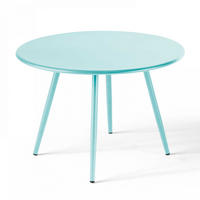 GARTEN-LOUNGETISCH, Türkisblau - Hellblau, Metall (40/40/30cm) - Oviala
