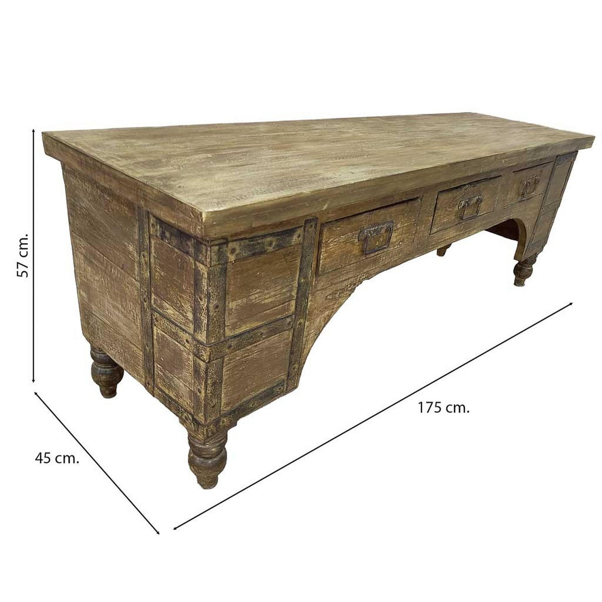 TV-LOWBOARD aus Holz, 175x45x57cm - Braun, Holz (175/57/45cm) - Wanderlust