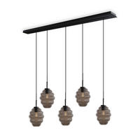 HÄNGELEUCHTE Echos 5-flammig Rauch Ø 18cm - Anthrazit/Schwarz, Glas (18/18/20cm) - s.luce