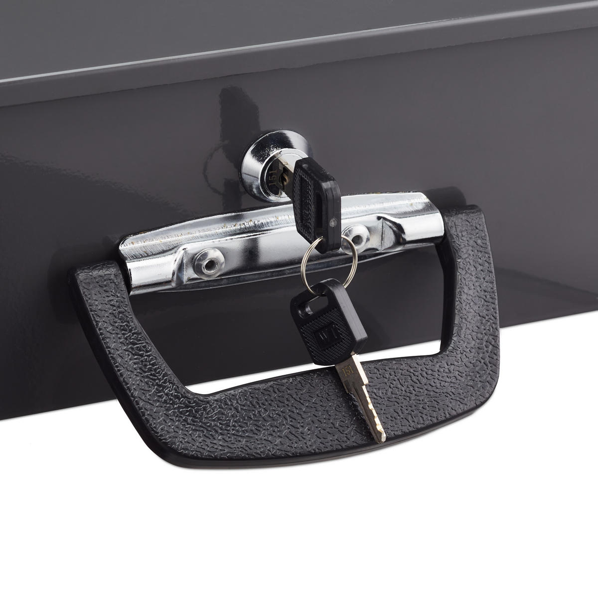 POKLADNA na mince Euro - šedá, kov/plast (36/11.5/28.5cm) - Relaxdays