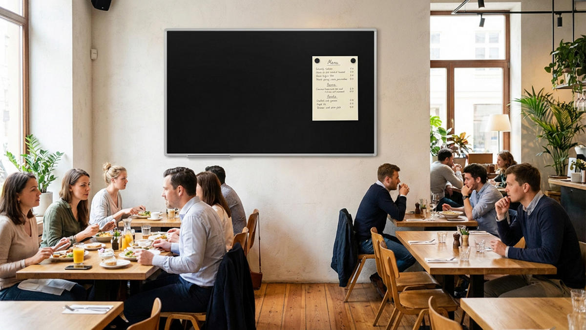 KREIDETAFEL mit Alurahmen Premium EXPO 150x100cm - Schwarz, Metall (150/100/1.6cm) - ALLboards