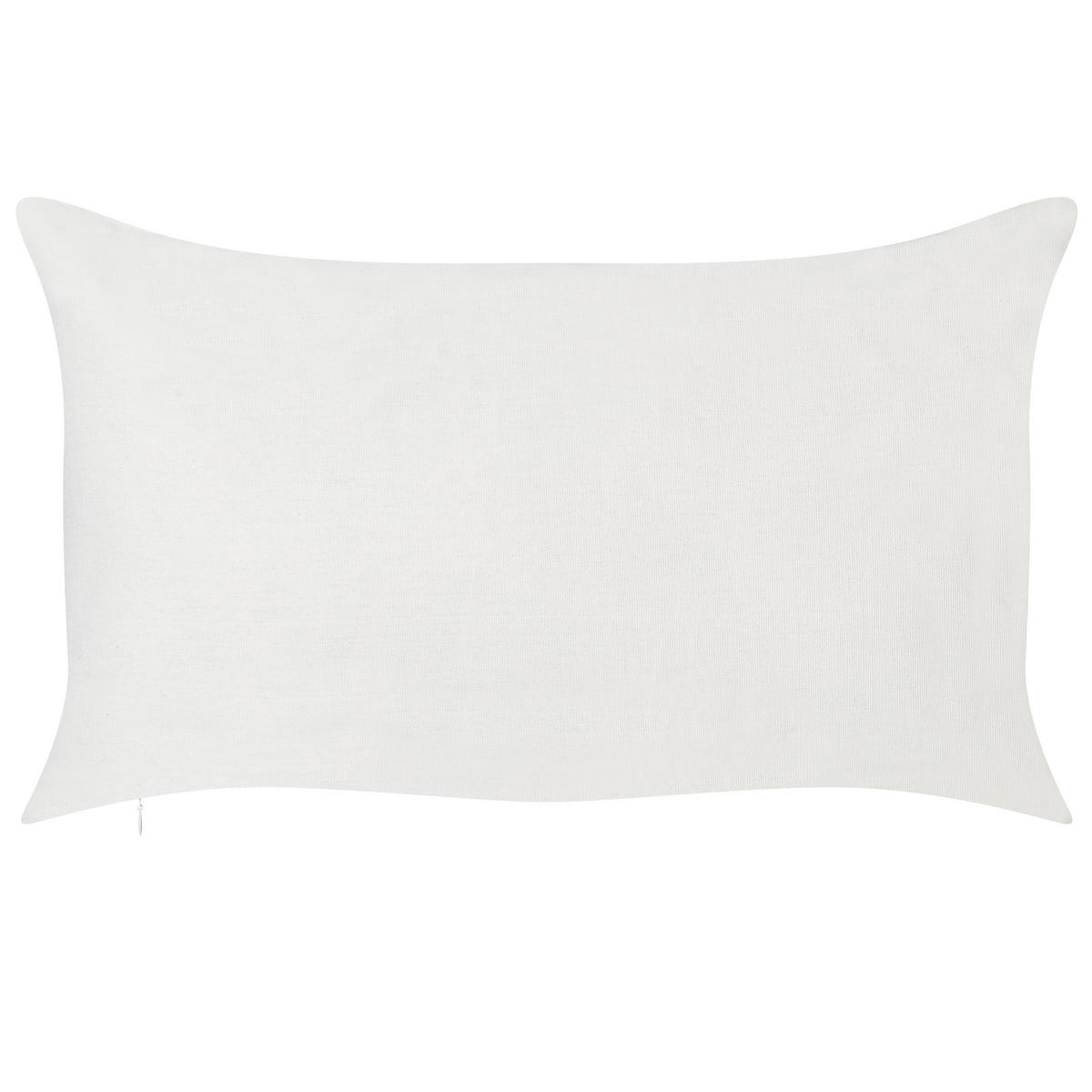 DEKOKISSEN 2er-Set Weiß 30/50 cm Zaleya - Weiß/Grün, Naturmaterialien (50/30cm) - Beliani