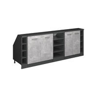 KUHINJSKI ORMAR ZA KOSINE KROVA R-Line Beton 210 cm Set od 5 ormarićnih korpusa, dubina 60 cm - siva/antracit, drvni materijal (210/83.8/60cm) - Vicco