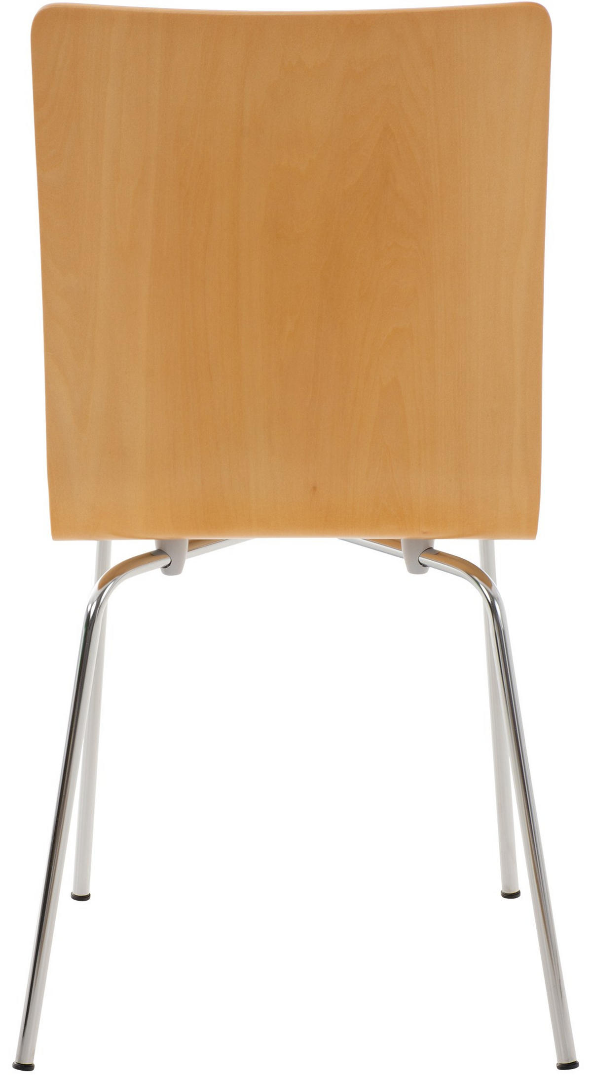 BESUCHERSTUHL Holz natura - Chromfarben/Eukalyptusholzfarben, Holz/Metall (43/87/47cm) - CLP
