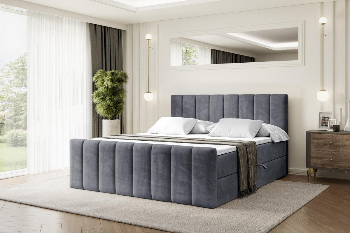 BOXBETT OTTA-Z - 120x200 cm - H4 - Dunkelgrau - Dunkelgrau, Holzwerkstoff (120/200cm) - ALTDECOR