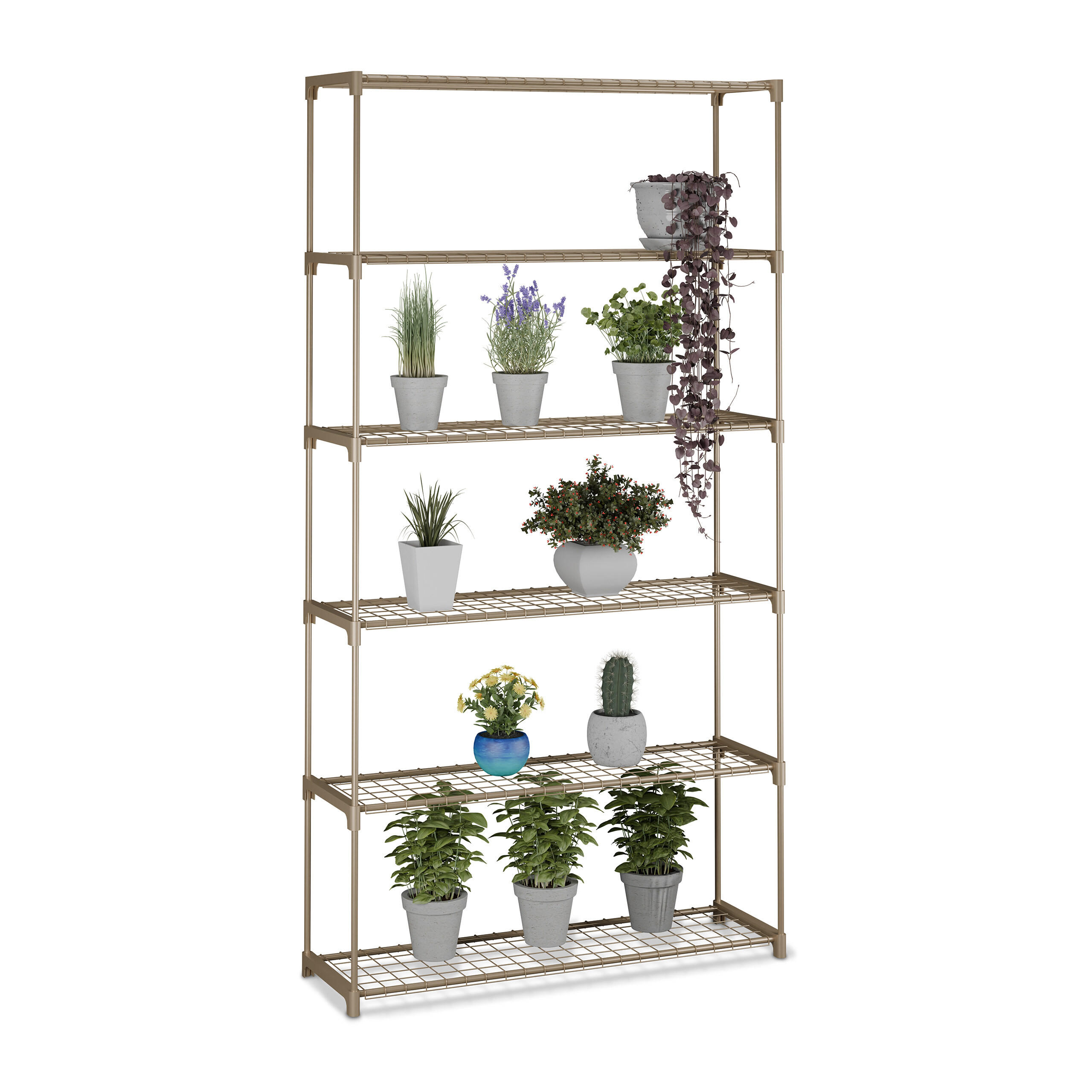 BLUMENREGAL - Braun, Kunststoff/Metall (91/174/28cm) - Relaxdays