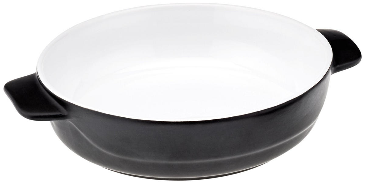 AUFLAUFFORM & Servierform rund 19cm „Schiefer“ - Schieferfarben, Keramik (19/5/19cm) - Magu Cera