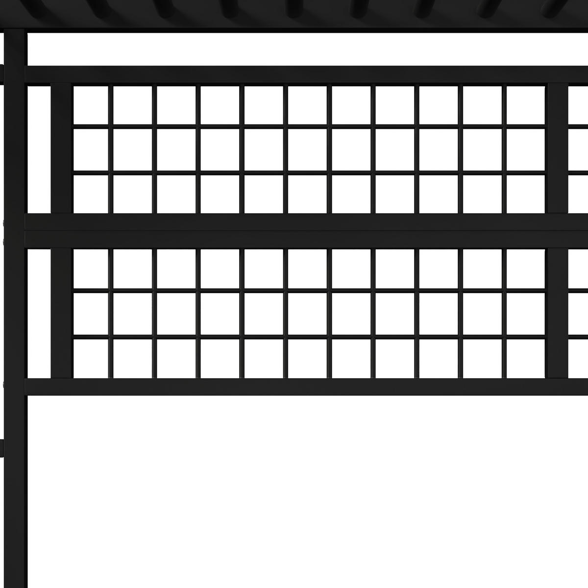 HOCHBETT aus Metall und MDF 140x200 cm Schwarz mit LED-Beleuchtung und Stauraum - Schwarz, Metall (140/200cm) - IVMEU