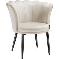 SESSEL Stella,67 x 64 x 76 cm,Samtoptik creme/schwarz - Schwarz/Samtahornfarben, Textil (67/76/64cm) - tectake