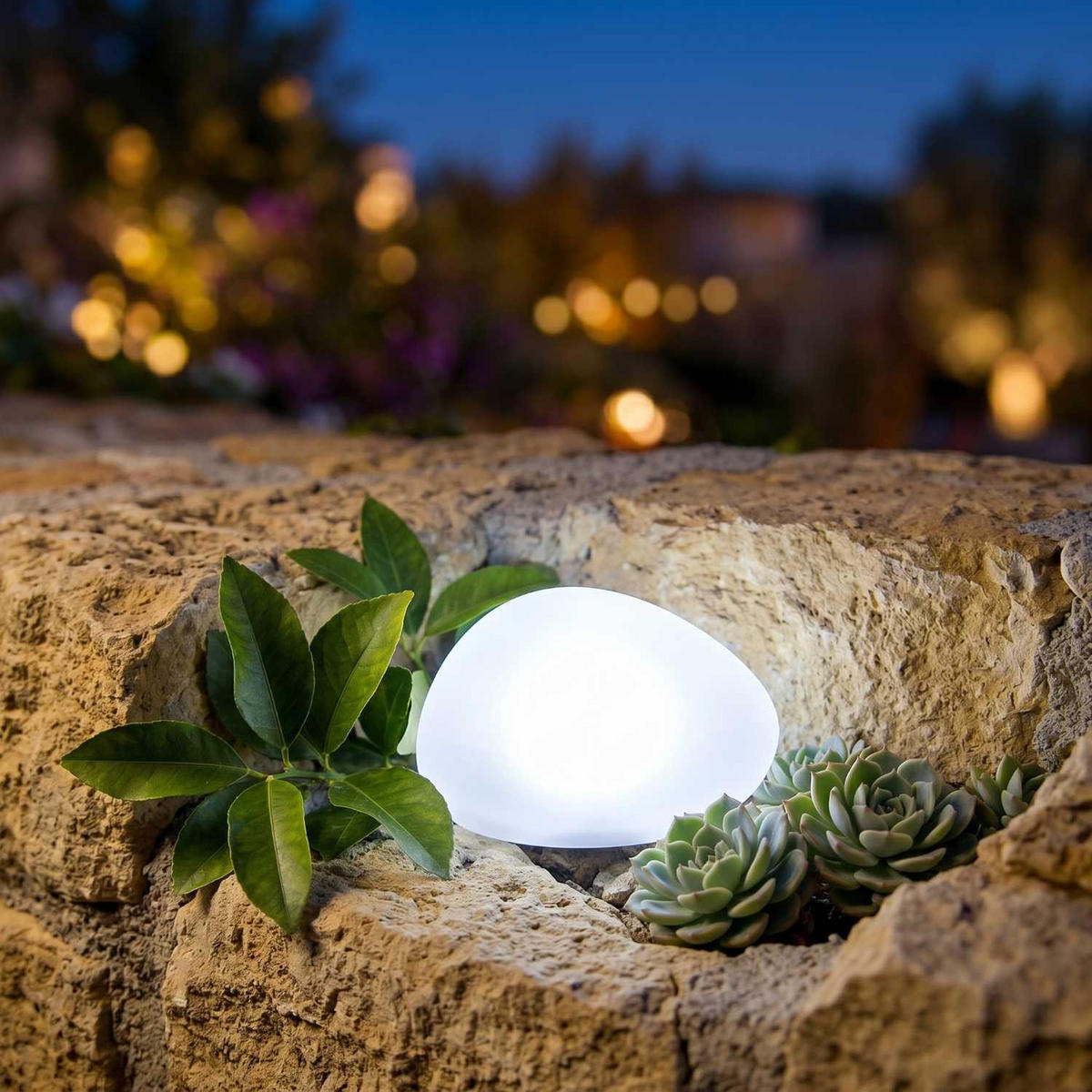 SOLAR-KIESELSTEINLAMPE SOLENZARA transparent - Transparent, Glas (17/15/11cm) - Lumisky