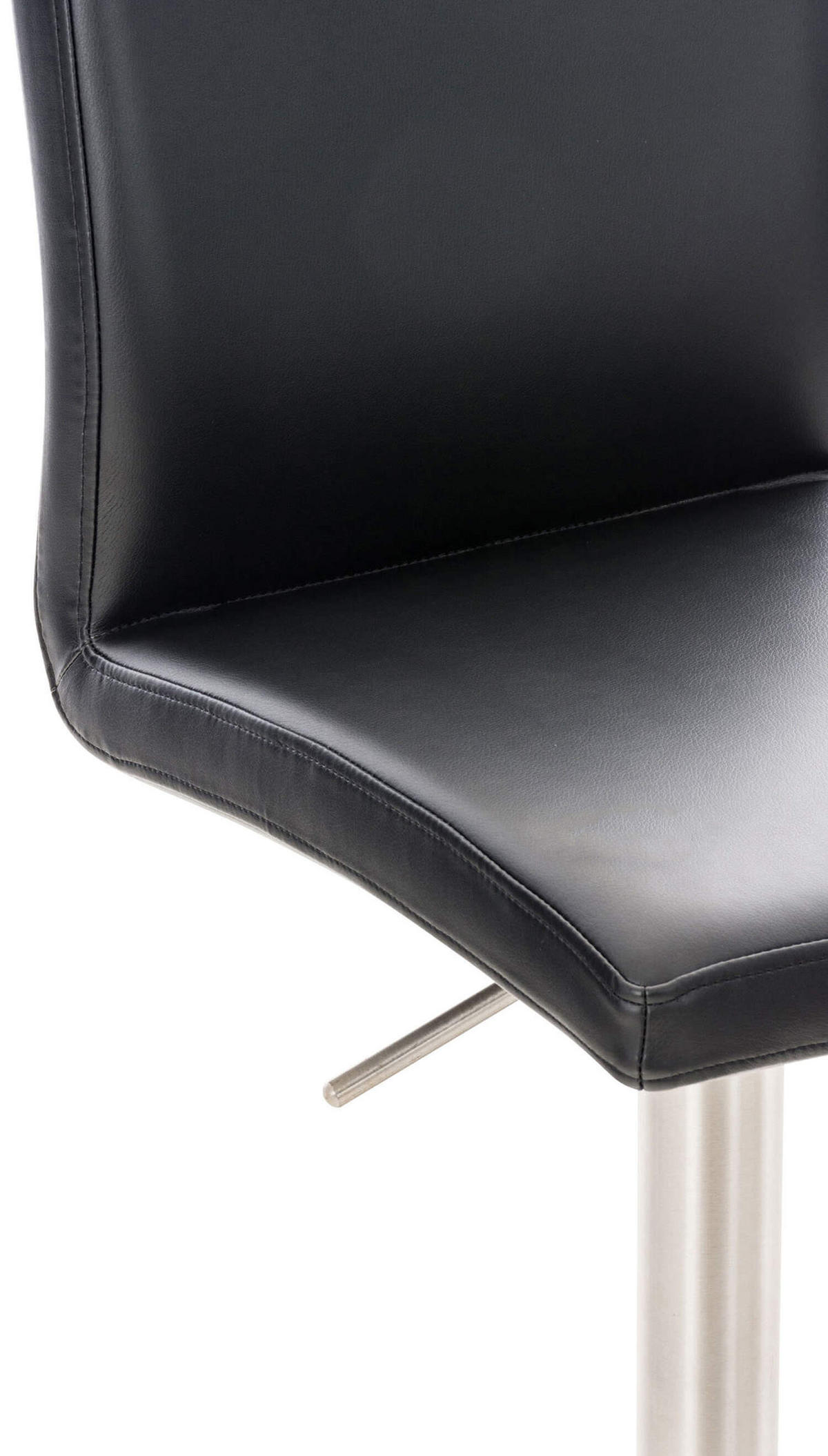 BARHOCKER Cathy, Gestell Edelstahl, Kunstleder Schwarz - Chromfarben/Schwarz, Kunststoff/Textil (40/100/49cm) - TPFLiving