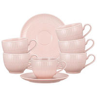 KAFFEETASSEN MIT UNTERTASSEN Amina Rosé 250 ml 6er Set - Rosa, Keramik (0.25L) - Seltmann Weiden