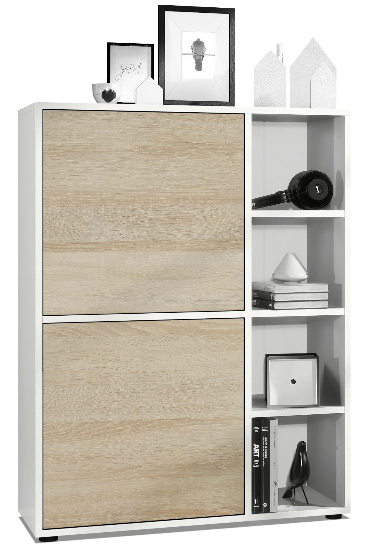 HIGHBOARD Cuba Türen in Eiche sägerau - Eiche San Remo, Holzwerkstoff (79/105.5/35.5cm) - Vladon