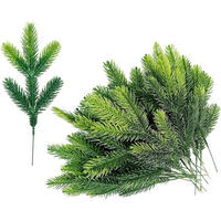 KÜNSTLICHE Tannenzweige 30 Stück Set Grün - Grün, Kunststoff (9cm)