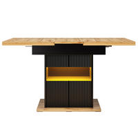 ESSTISCH 110–140/80/76cm, Schwarz/Holzfarben - Schwarz, Holzwerkstoff (140/80/76cm)