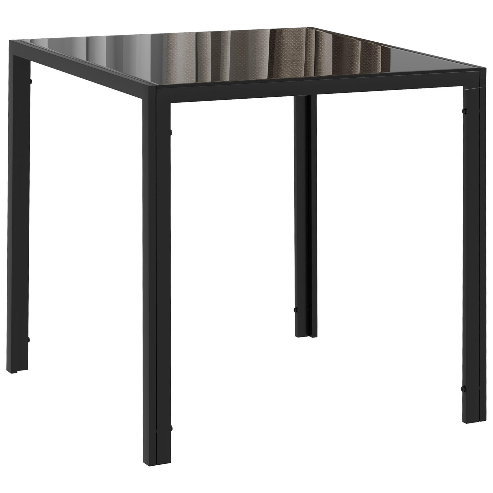 ESSTISCH für 4 Personen, 75 x 75 x 75 cm, Schwarz - Schwarz, Metall (75/75/75cm) - HOMCOM