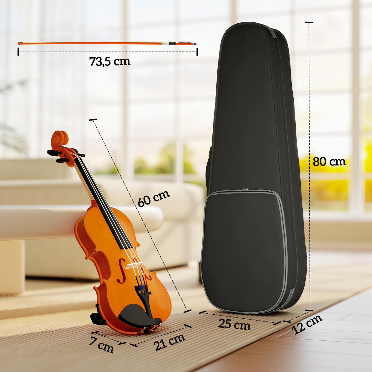 VIOLINE DE-18664 4/4 Größe, Komplettset für Anfänger Braun - Braun, Holzwerkstoff (21/7/60cm) - ComfortXL