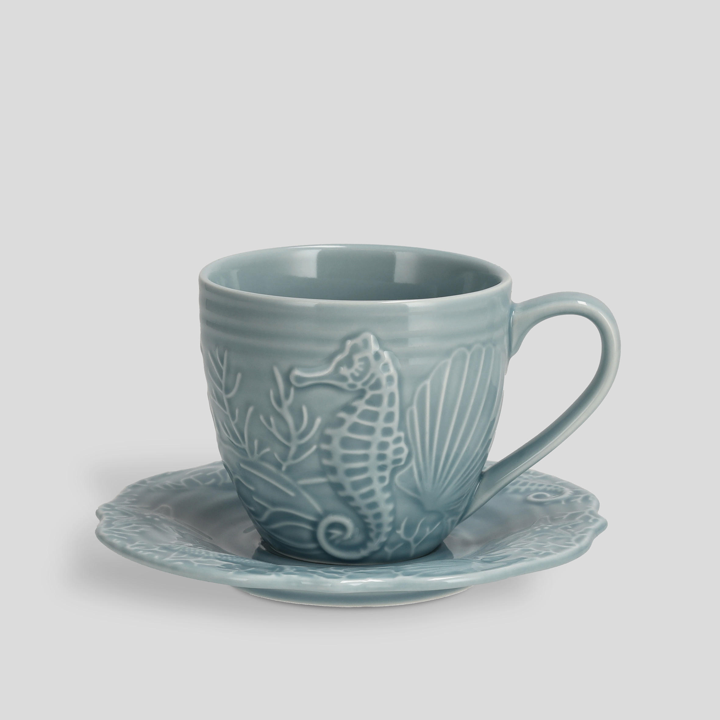 TASSE MIT UNTERTASSE Aquarelle - Hellblau, Keramik (0.25L) - home&you