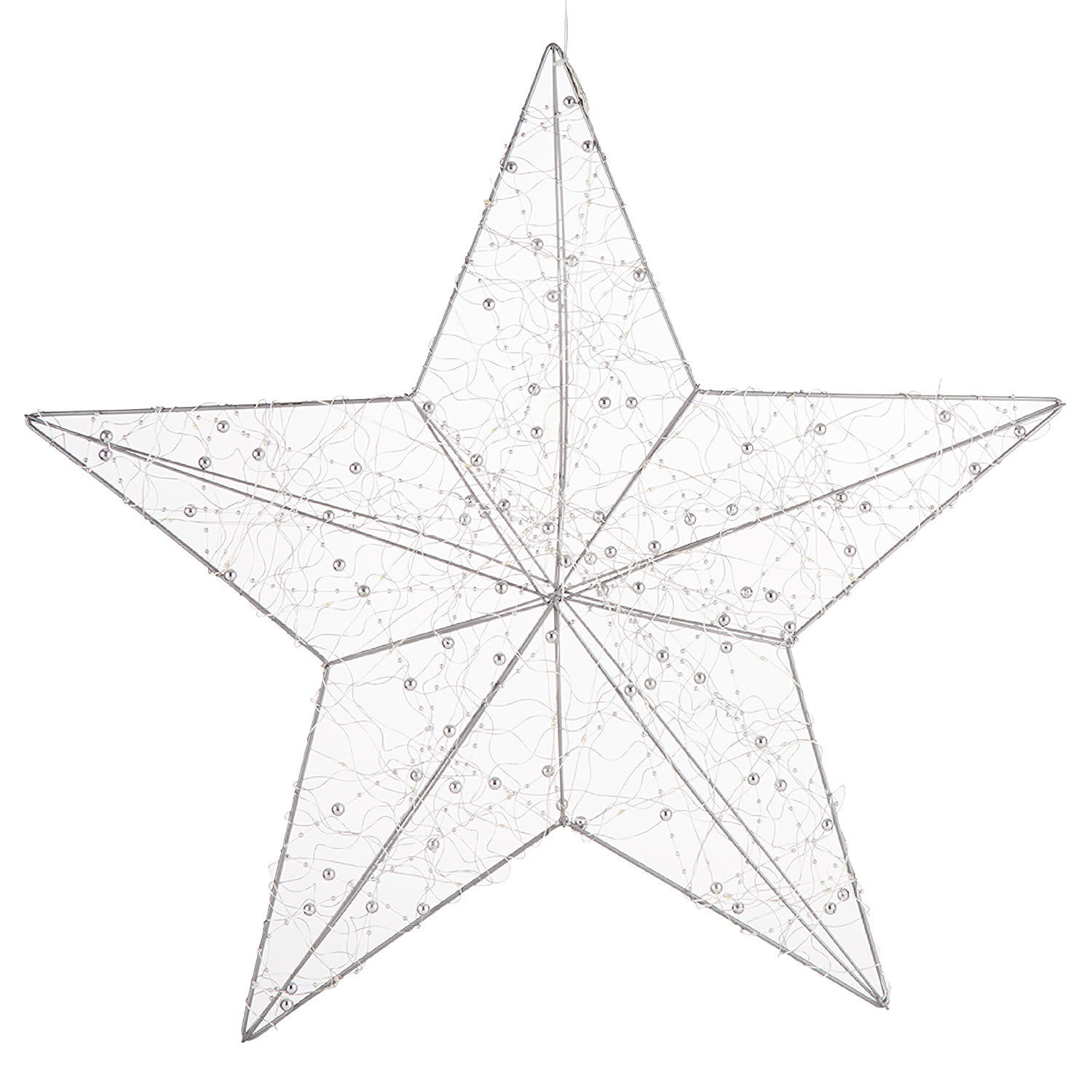 LED-STERN Shining Star - Silberfarben, Metall (8/58/58cm) - Butlers