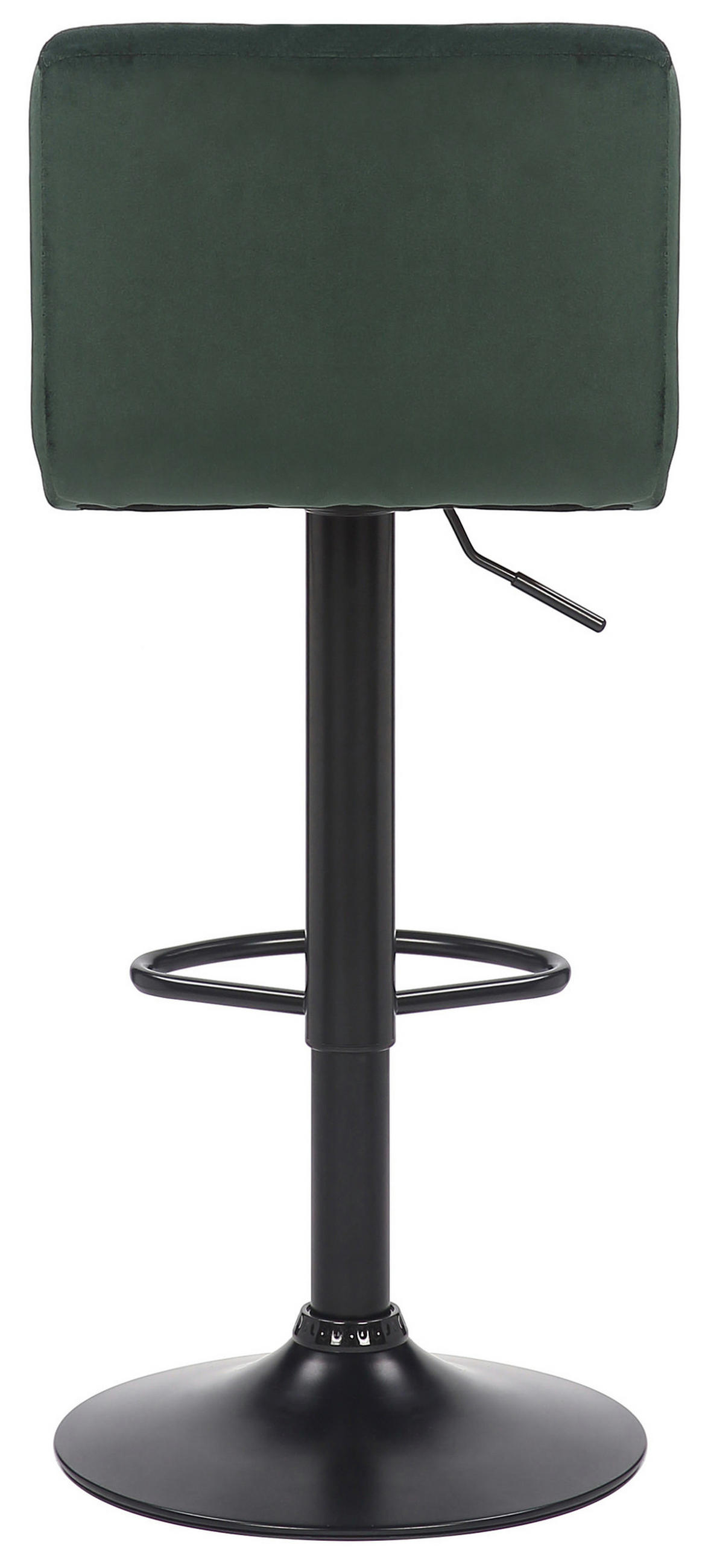 BARHOCKER Fani, Gestell schwarz, Samt Grün - Schwarz/Grün, Textil/Metall (40/85/40cm) - TPFLiving