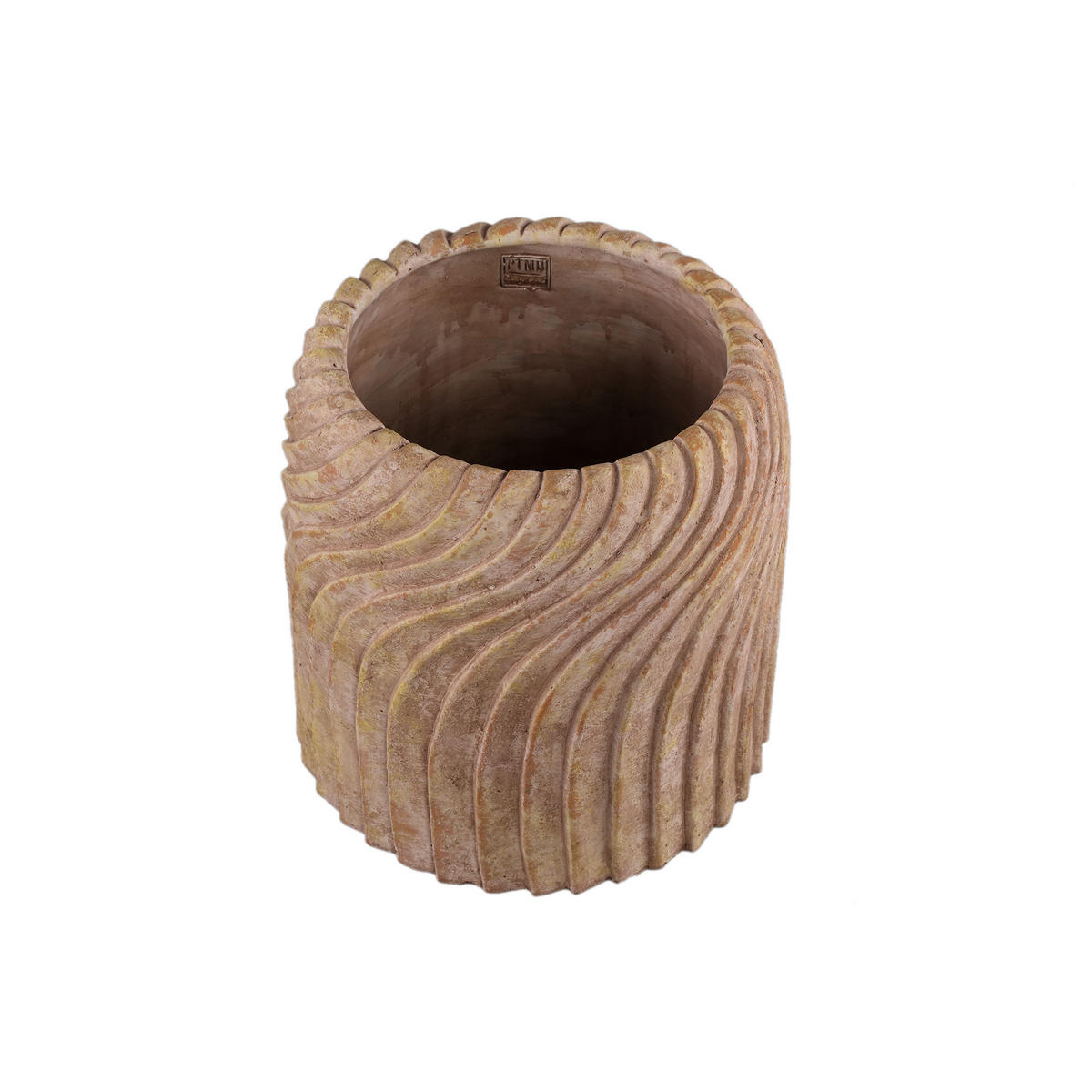 TOPF Tiera Beige 30/30/30cm - Beige, Stein (30cm) - PTMD Collection