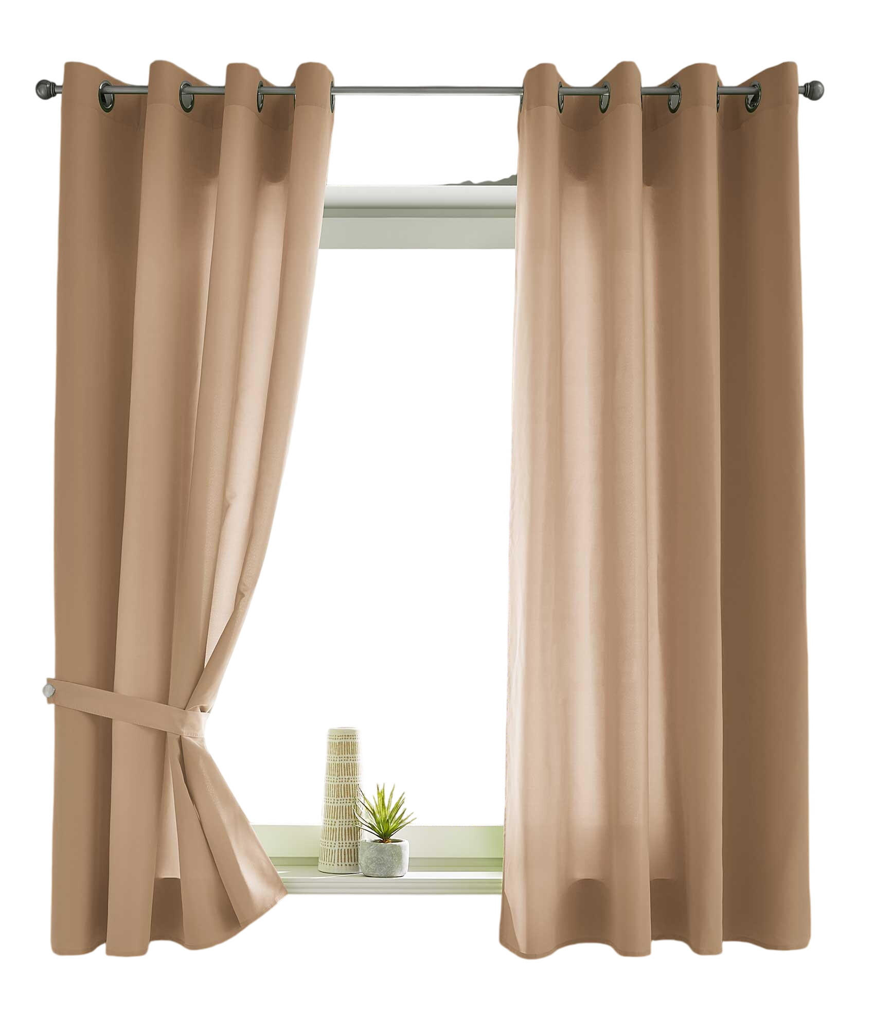 VORHANG 2ER SET BERLIN HxB 145x140cm Sand - Sandfarben, Textil (140/145/145cm) - Gardinenbox