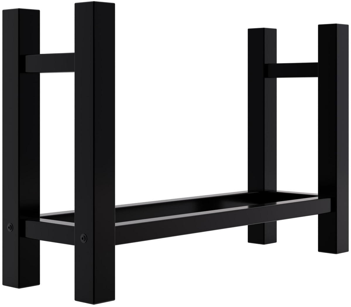 KAMINHOLZREGAL 80/30/60 cm Metall schwarz - Schwarz, Metall (80/60/30cm) - CLP