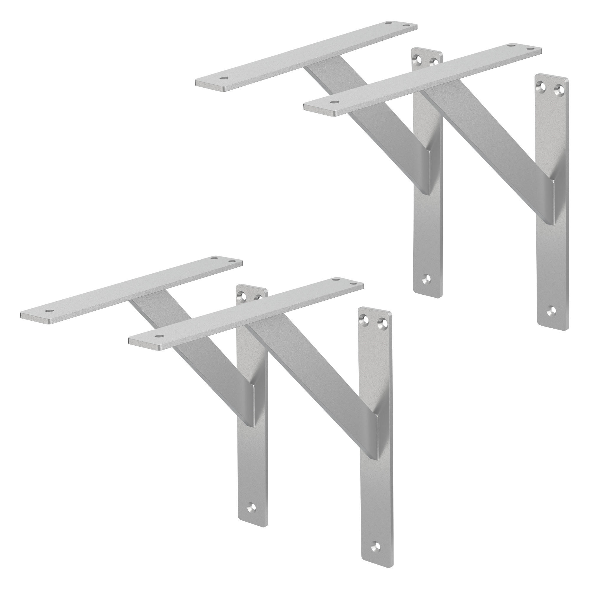 REGALTRÄGER 2er Set - Silberfarben, Metall (24/3/24cm) - ML-DESIGN