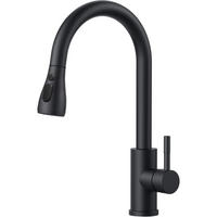 KÜCHENARMATUR mit ausziehbarer Brause Schwarz 360° schwenkbar - Schwarz, Metall (5/42.5/25cm)