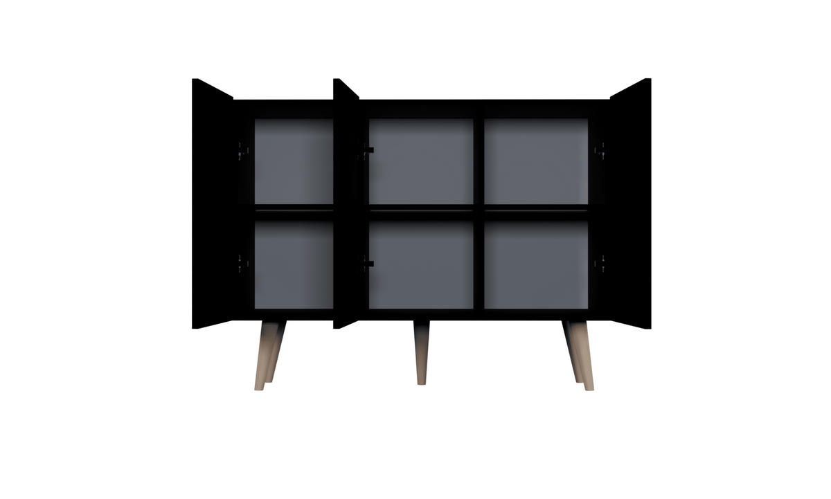 KOMMODE Toronto 39,9/95,5/120 - Schwarz, Holzwerkstoff (40/96/120cm) - RAUMHIRSCH FURNITURE