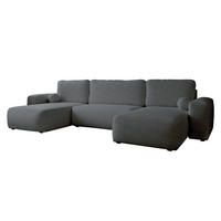 WOHNLANDSCHAFT Filo U - Schwarz/Grau, Holz/Kunststoff (374/94/177cm) - MIRJAN24