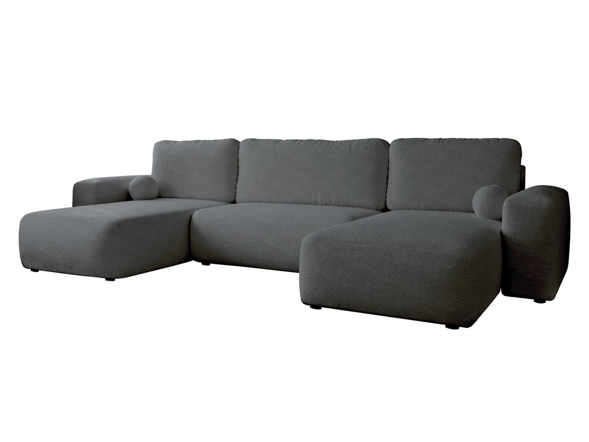 WOHNLANDSCHAFT Filo U - Schwarz/Grau, Holz/Kunststoff (374/94/177cm) - MIRJAN24