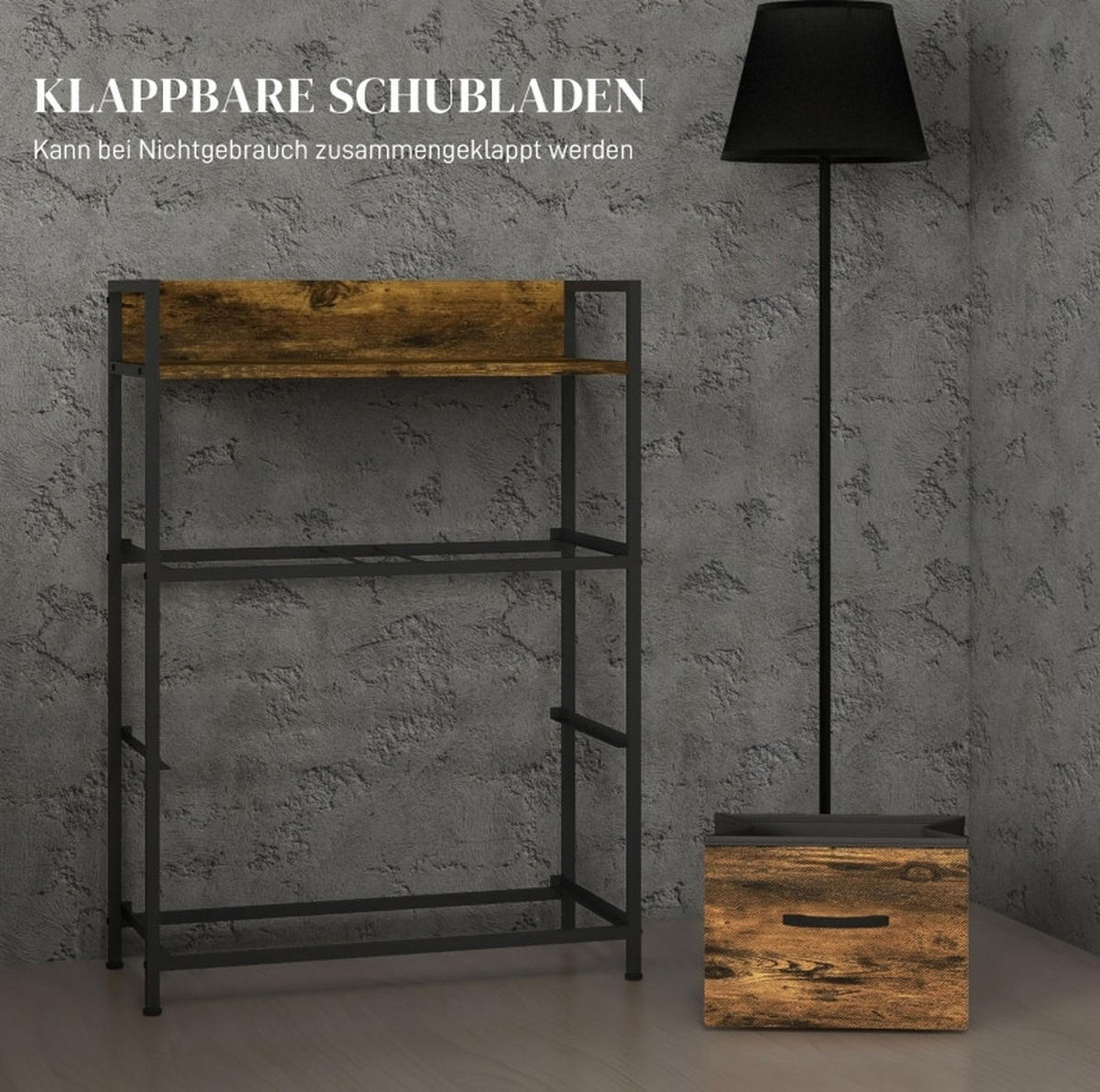 KOMMODE 60/85/29 cm Braun aus Polyester mit 4 Stoffschubladen - Braun, Holzwerkstoff (29/85/60cm) - OKMYHOME