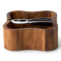 NUSSSCHALE mit Qualitätsknacker, Akazienholz, 24.5 x 24.5 cm - Braun, Holz (20/10/20cm) - Continenta