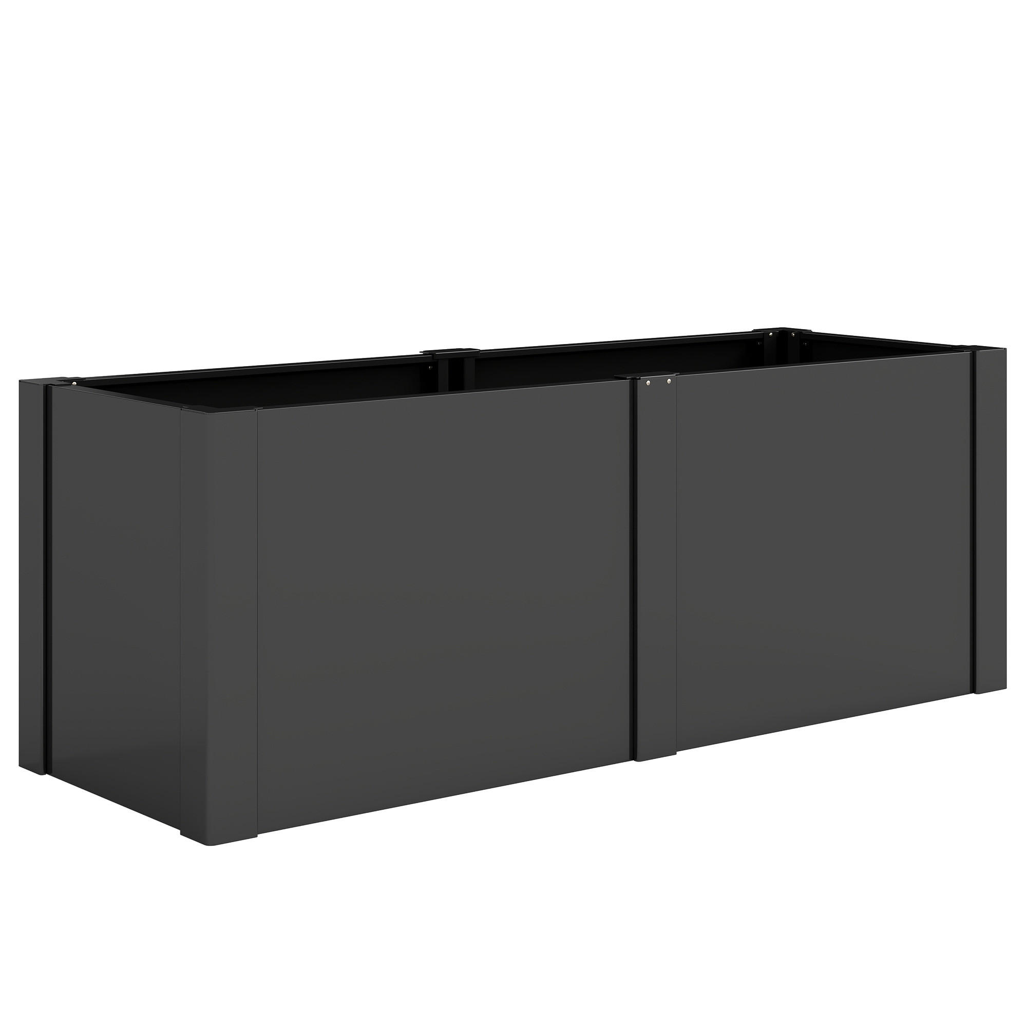 HOCHBEET Galvanisierter-Stahl Schwarz - Schwarz, Metall (53/55/150cm) - Outsunny
