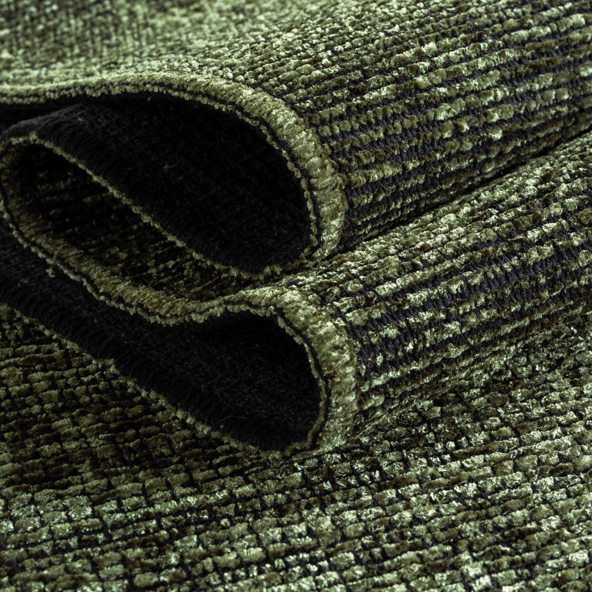 TEPPICH Kurzflor Unicolor Chenille Baumwolle Innen Grün Rechteckig 240x340 - Grün, Textil (240/340cm) - KADIMA DESIGN