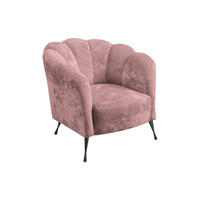 POLSTERSESSEL Adria mit Metallfüßen - Dunkelrosa/Schwarz, Holzwerkstoff/Textil (87/78/83cm) - Ravio