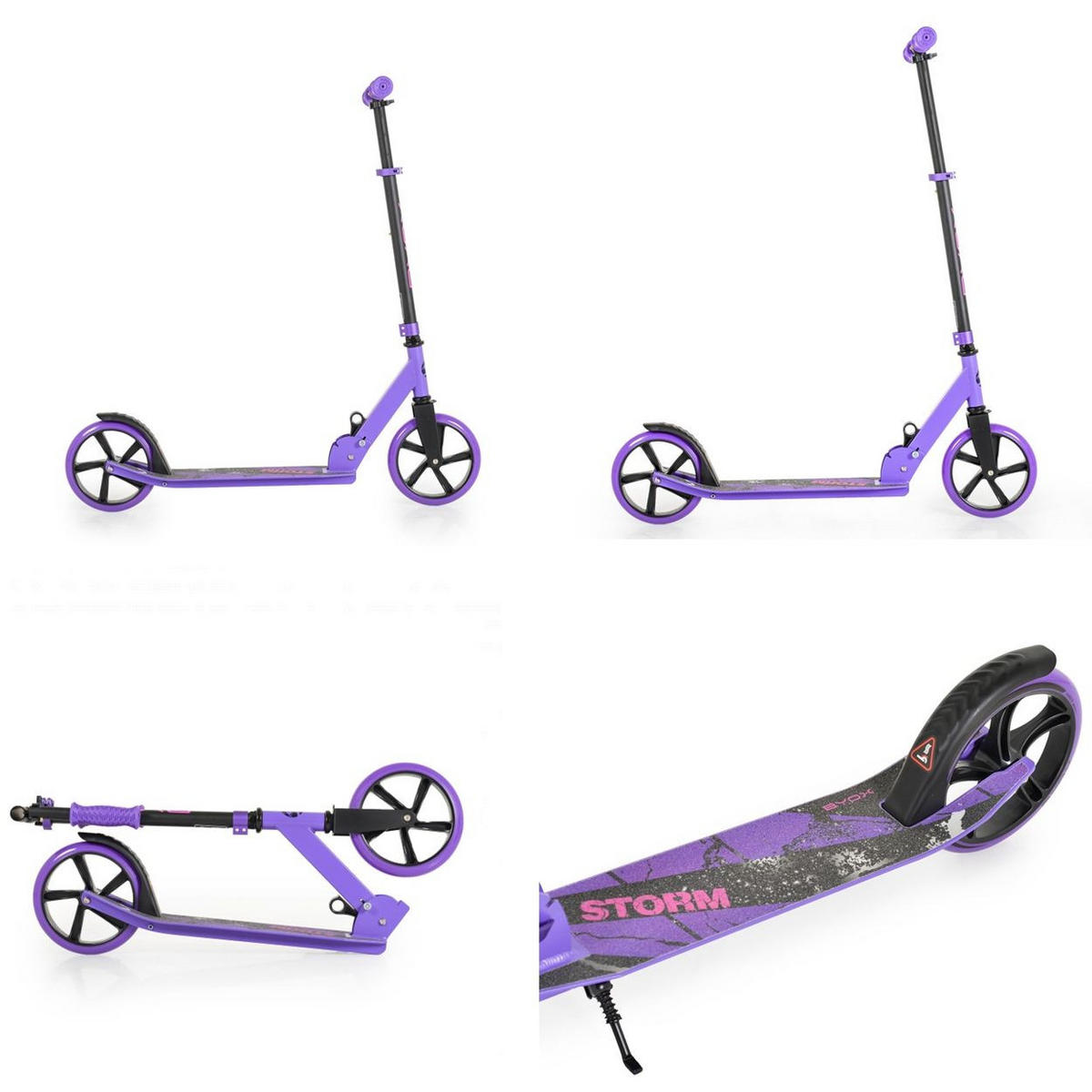 KINDERROLLER Storm lila Höhe einstellbar, zusammenklappbar, PU Räder, ABEC-5 - Violett, Metall (75/20/70cm)