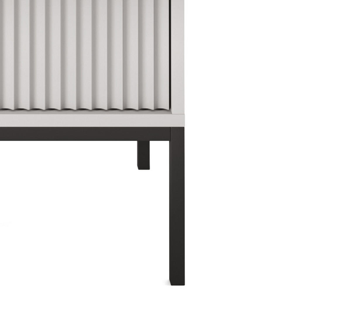 NACHTTISCH Nova - NOC, Geriffelte Front mit Goldenes Griffdesign 54x39x56 cm Grau - Graphitfarben/Schwarz, Holzwerkstoff/Kunststoff (54/56/39cm) - DomoHome