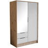 DREHTÜRENSCHRANK Niko 100/51/200 cm eiche artisan+weiß - Schwarz/Eiche Artisan, Holzwerkstoff (100/200/51cm) - Beautysofa