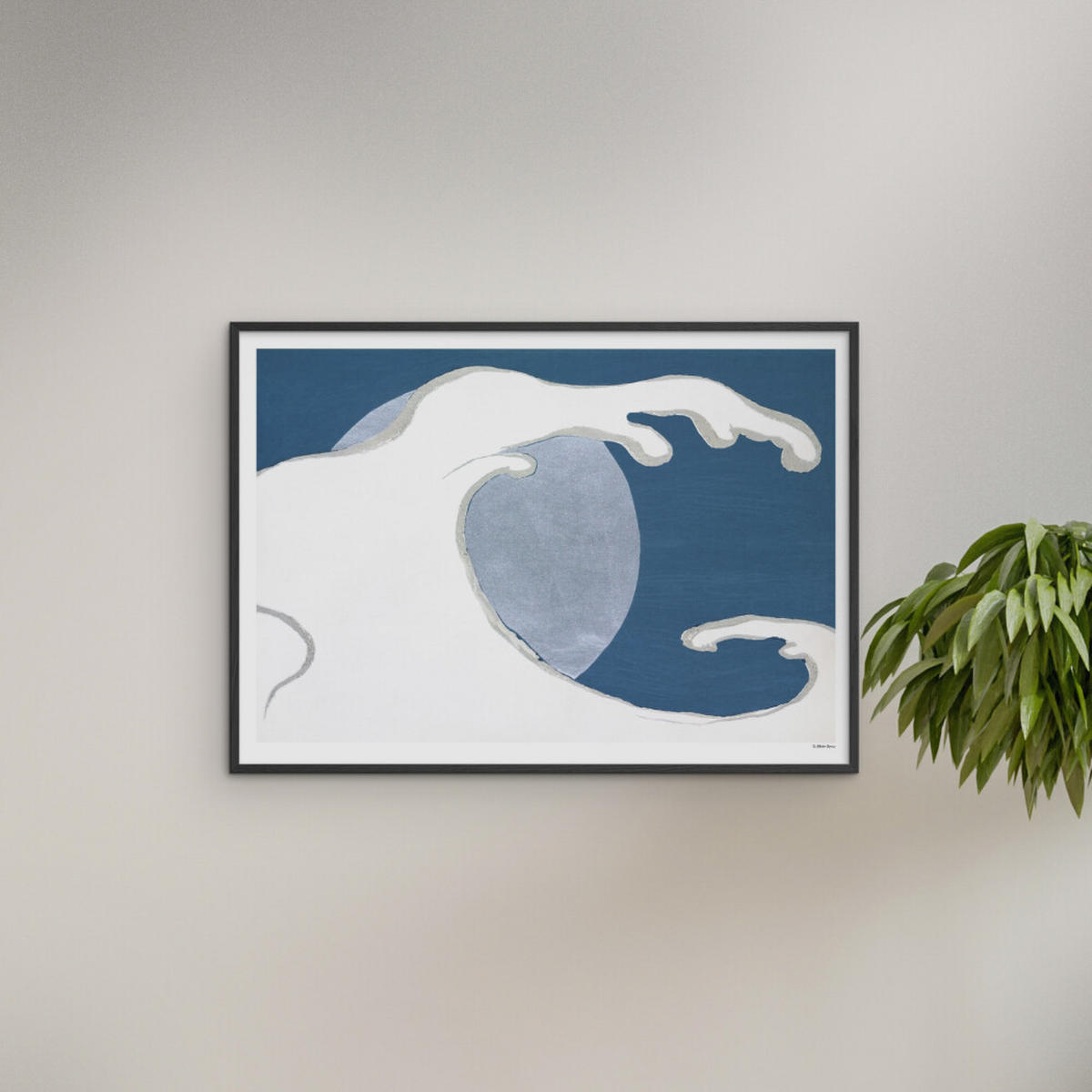 POSTER mit Rahmen Arch Atelier - La Collection Japonaise - 07 - Blau/Schwarz, Holz/Papier (50/70cm) - Poster&Frame