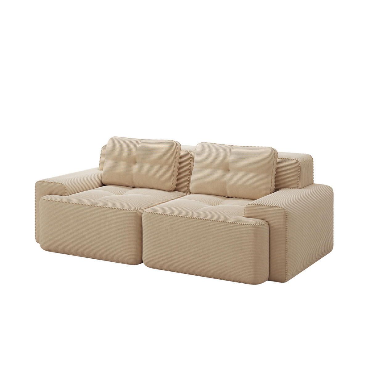 SOFA modular Cord Beige 2-tlg. - Beige, Kunststoff (104/69/204cm) - Meubliv