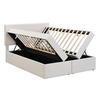 POLSTERBETT 140x200cm Beige Doppelbett Metallrahmen Stauraum - Beige, Holz (140/200cm) - FLIEKS