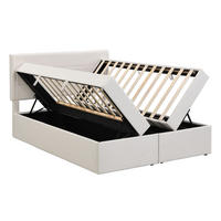 POLSTERBETT 140x200cm Beige Doppelbett Metallrahmen Stauraum - Beige, Holz (140/200cm) - FLIEKS